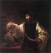 REMBRANDT Harmenszoon van Rijn Aristotle with a Bust of Homer  jh oil on canvas